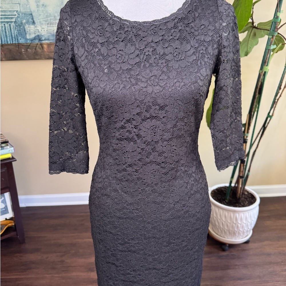 Eliza J Gray Sheath Dress with Cuffed Sleeves